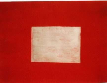 Gold Square on Red